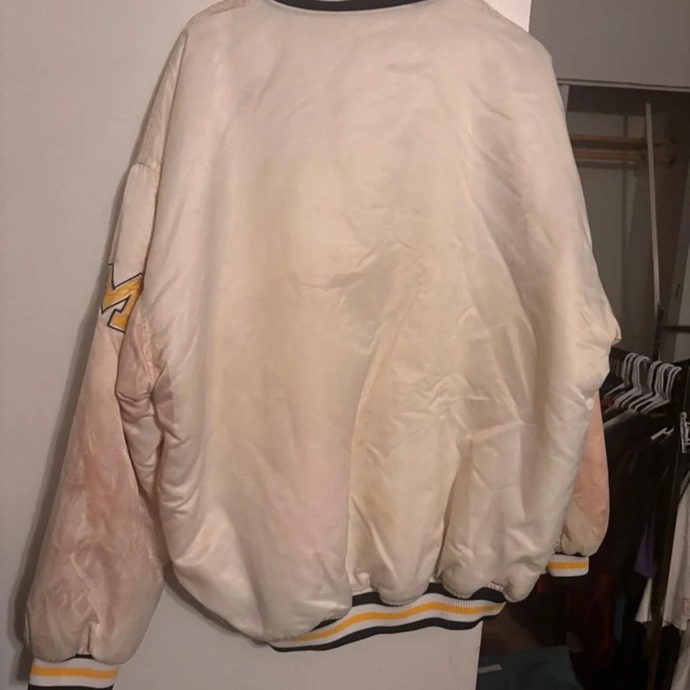 Vintage Michigan Wolverines cream & yellow varsity jacket 'Michigan' size XL